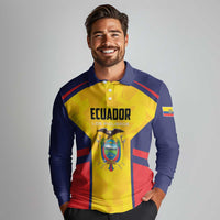 Custom Ecuador Rugby Long Sleeve Polo Shirt Los Piqueros Go Champions