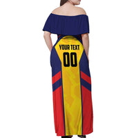 Custom Ecuador Rugby Off Shoulder Maxi Dress Los Piqueros Go Champions