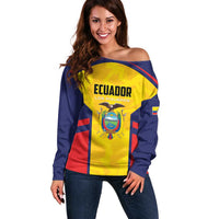 Custom Ecuador Rugby Off Shoulder Sweater Los Piqueros Go Champions