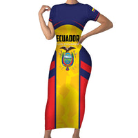 Custom Ecuador Rugby Short Sleeve Bodycon Dress Los Piqueros Go Champions