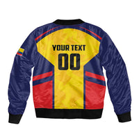 Custom Ecuador Rugby Sleeve Zip Bomber Jacket Los Piqueros Go Champions