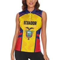 Custom Ecuador Rugby Women Sleeveless Polo Shirt Los Piqueros Go Champions