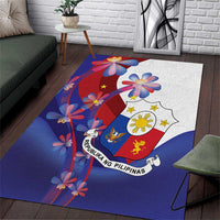 Philippines Sun Plumeria Floral Area Rug Unique Stylized
