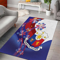 Philippines Sun Plumeria Floral Area Rug Unique Stylized