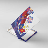 Philippines Sun Plumeria Floral Canvas Wall Art Unique Stylized