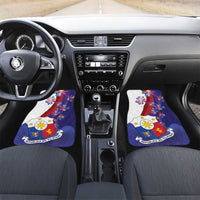 Philippines Sun Plumeria Floral Car Mats Unique Stylized