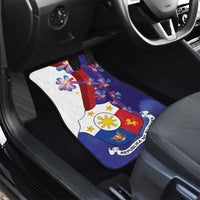 Philippines Sun Plumeria Floral Car Mats Unique Stylized
