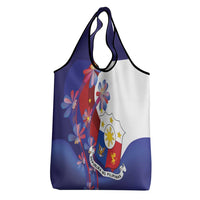 Philippines Sun Plumeria Floral Grocery Bag Unique Stylized