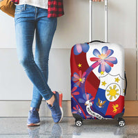 Philippines Sun Plumeria Floral Luggage Cover Unique Stylized