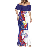 Philippines Sun Plumeria Floral Mermaid Dress Unique Stylized