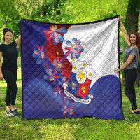 Philippines Sun Plumeria Floral Quilt Unique Stylized