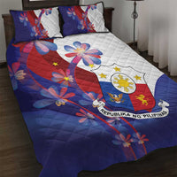 Philippines Sun Plumeria Floral Quilt Bed Set Unique Stylized