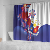 Philippines Sun Plumeria Floral Shower Curtain Unique Stylized