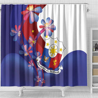 Philippines Sun Plumeria Floral Shower Curtain Unique Stylized