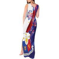Philippines Sun Plumeria Floral Tank Maxi Dress Unique Stylized