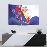 Philippines Sun Plumeria Floral Tapestry Unique Stylized