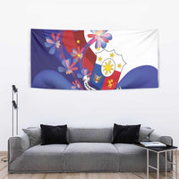 Philippines Sun Plumeria Floral Tapestry Unique Stylized