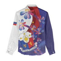 Philippines Sun Plumeria Floral Women Casual Shirt Unique Stylized