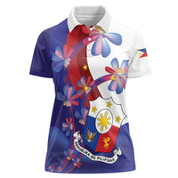 Philippines Sun Plumeria Floral Women Polo Shirt Unique Stylized