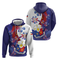 Philippines Sun Plumeria Floral Zip Hoodie Unique Stylized