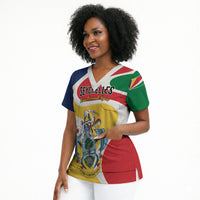Personalized Seychelles Scrub Top Finis Coronat Opus
