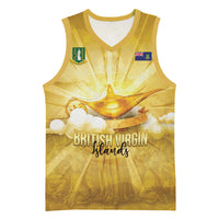 Personalised British Virgin Islands Basketball Jersey Vintage Gold Oil Lamp