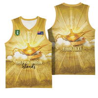 Personalised British Virgin Islands Basketball Jersey Vintage Gold Oil Lamp