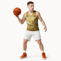 Personalised British Virgin Islands Basketball Jersey Vintage Gold Oil Lamp