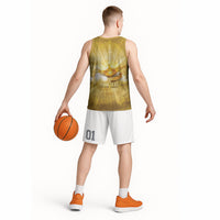 Personalised British Virgin Islands Basketball Jersey Vintage Gold Oil Lamp