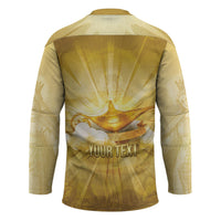 Personalised British Virgin Islands Hockey Jersey Vintage Gold Oil Lamp