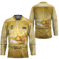 Personalised British Virgin Islands Hockey Jersey Vintage Gold Oil Lamp