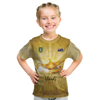 Personalised British Virgin Islands Kid T Shirt Vintage Gold Oil Lamp