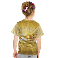 Personalised British Virgin Islands Kid T Shirt Vintage Gold Oil Lamp