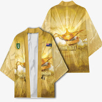 Personalised British Virgin Islands Kimono Vintage Gold Oil Lamp
