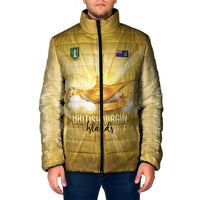 Personalised British Virgin Islands Padded Jacket Vintage Gold Oil Lamp