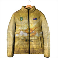 Personalised British Virgin Islands Padded Jacket Vintage Gold Oil Lamp