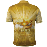 Personalised British Virgin Islands Polo Shirt Vintage Gold Oil Lamp