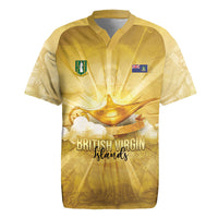 Personalised British Virgin Islands Rugby Jersey Vintage Gold Oil Lamp