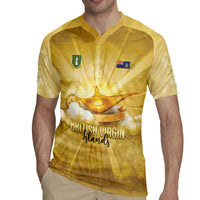Personalised British Virgin Islands Rugby Jersey Vintage Gold Oil Lamp