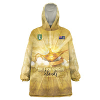 Personalised British Virgin Islands Wearable Blanket Hoodie Vintage Gold Oil Lamp