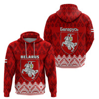 Belarus 1991 Hoodie Belarusian Coat Of Arms Mix Folk Pattern - Wonder Print Shop