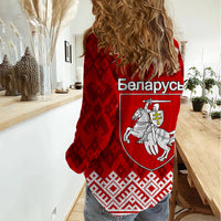 Belarus 1991 Women Casual Shirt Belarusian Coat Of Arms Mix Folk Pattern - Wonder Print Shop