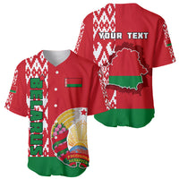 Custom Belarus Baseball Jersey Belarusian Coat Of Arms Flag Style - Wonder Print Shop