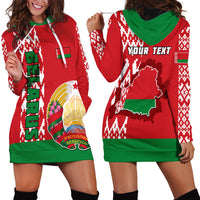 Custom Belarus Hoodie Dress Belarusian Coat Of Arms Flag Style - Wonder Print Shop