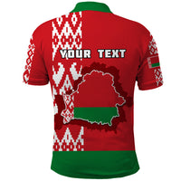 Custom Belarus Polo Shirt Belarusian Coat Of Arms Flag Style - Wonder Print Shop