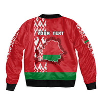 Custom Belarus Sleeve Zip Bomber Jacket Belarusian Coat Of Arms Flag Style - Wonder Print Shop