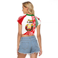 3 July Belarus Independence Day Raglan Cropped T Shirt Belarusian Flag Style Special Version - Wonder Print Shop