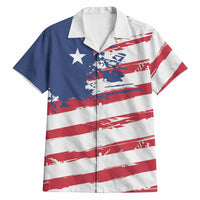 Liberia Flag Hawaiian Shirt Grunge Stylized