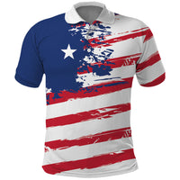 Liberia Flag Polo Shirt Grunge Stylized