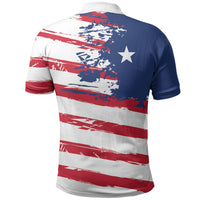 Liberia Flag Polo Shirt Grunge Stylized